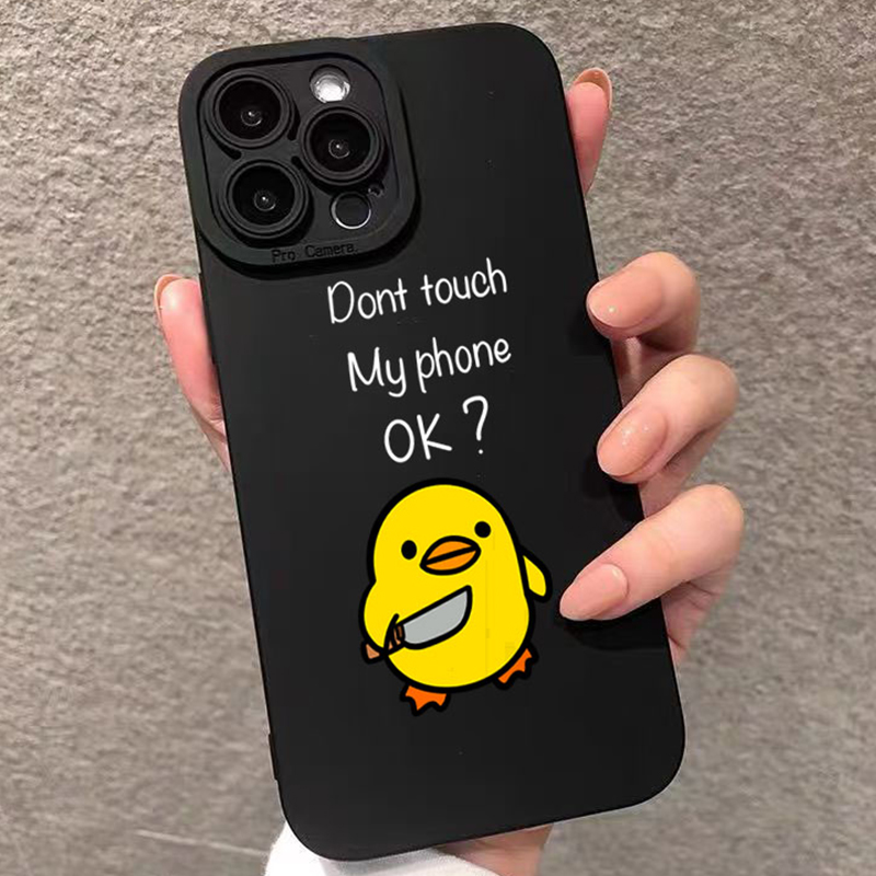 Cute Cartoon Case - Cute Minimalist Cartoon Duck Silicone Phone