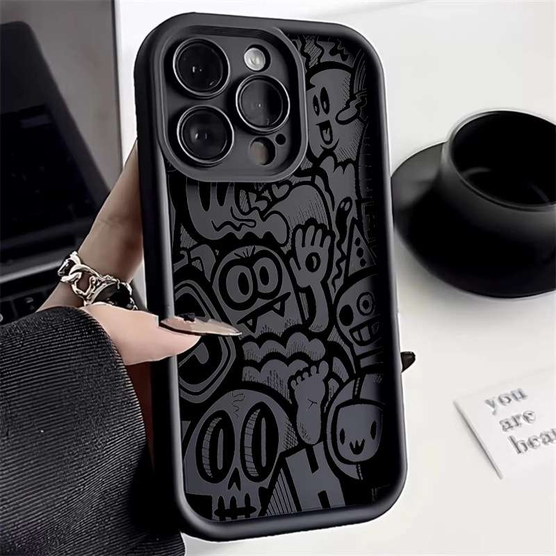 Phone Cases Xs Max - Black Graffiti Phone Case For iPhone
