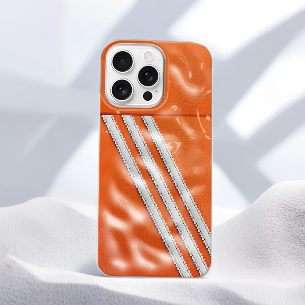 Phone Cases Orange - Orange Stripe Pattern Print Art Y2K