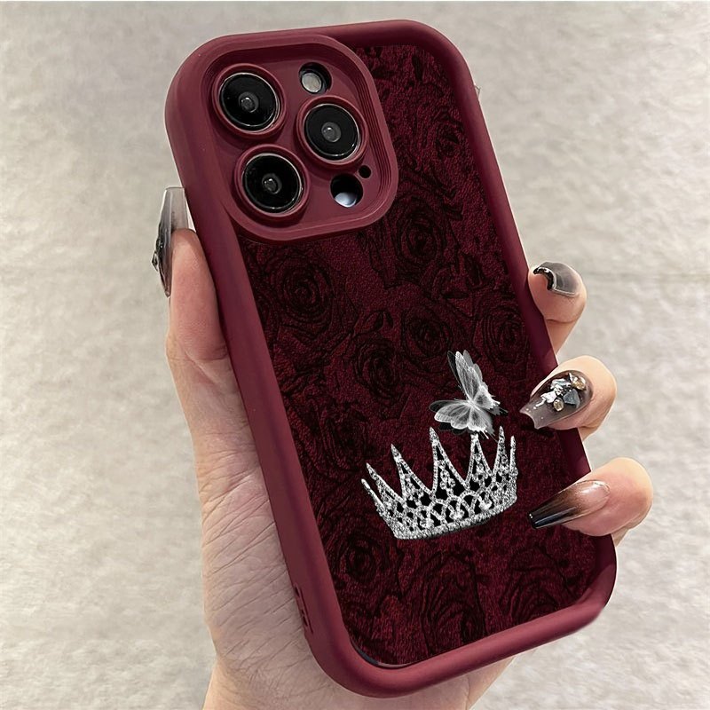 Phone Cases Iphone 11 - Phone Case Red Rose Silver Crown