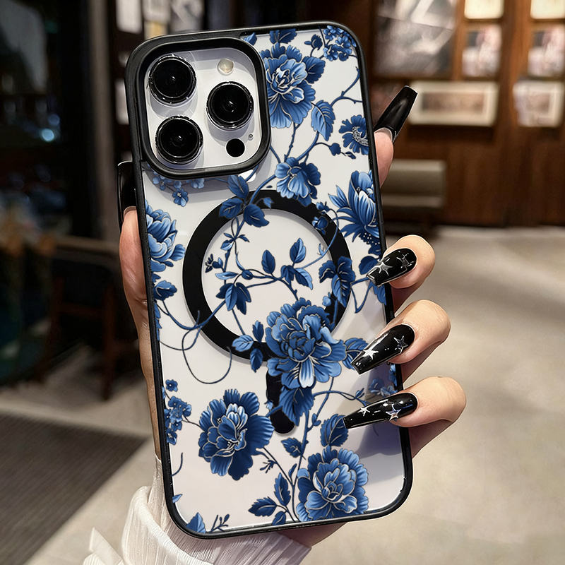 Luxury Vintage Blue Floral Mag - đánh giá và giá Phone Cases Unique