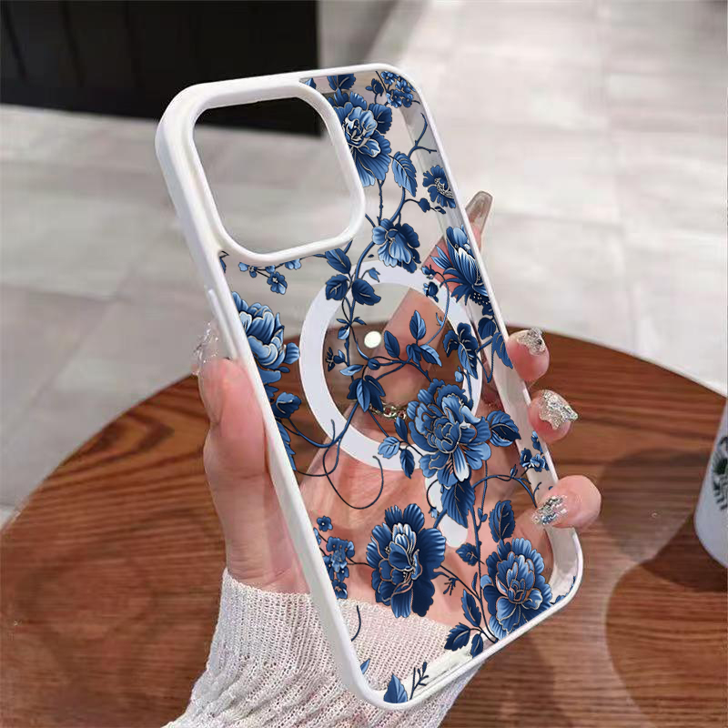 Luxury Vintage Blue Floral Mag - đánh giá và giá Phone Cases Unique
