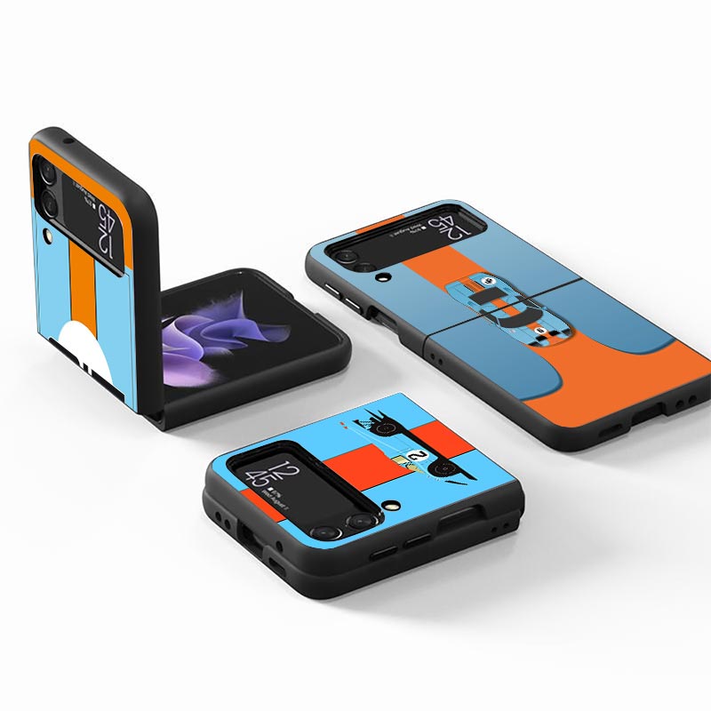 Car Blue Orange Stripe Z Flip  - đánh giá và giá Phone Cases Orange