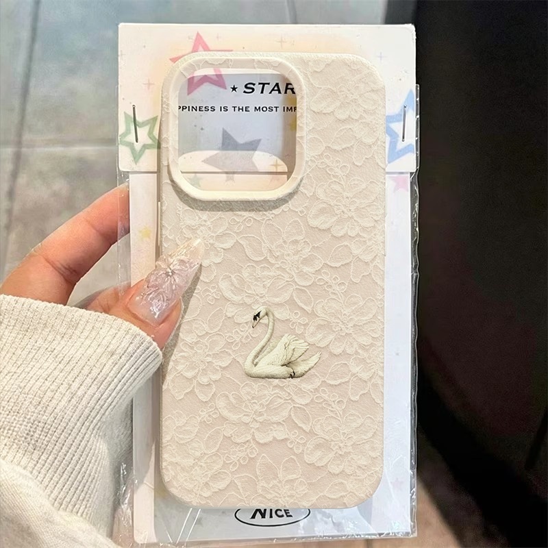 Lace Swan Pattern Lychee Textu - đánh giá và giá Phone Cases Iphone 11