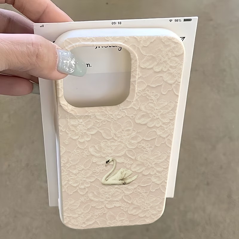 Lace Swan Pattern Lychee Textu - đánh giá và giá Phone Cases Iphone 11