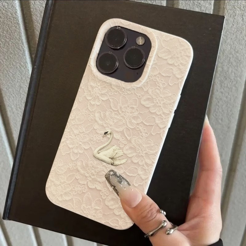 Lace Swan Pattern Lychee Textu - đánh giá và giá Phone Cases Iphone 11