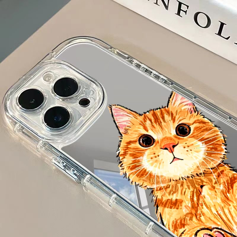 Cartoon Cute Orange Cat Mirror - đánh giá và giá Phone Cases Orange