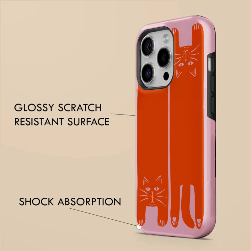 Orange Cat Pattern Phone Case  - đánh giá và giá Phone Cases Orange