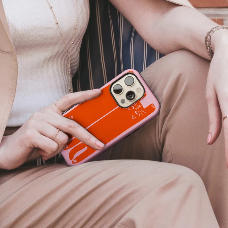 Orange Cat Pattern Phone Case  - đánh giá và giá Phone Cases Orange